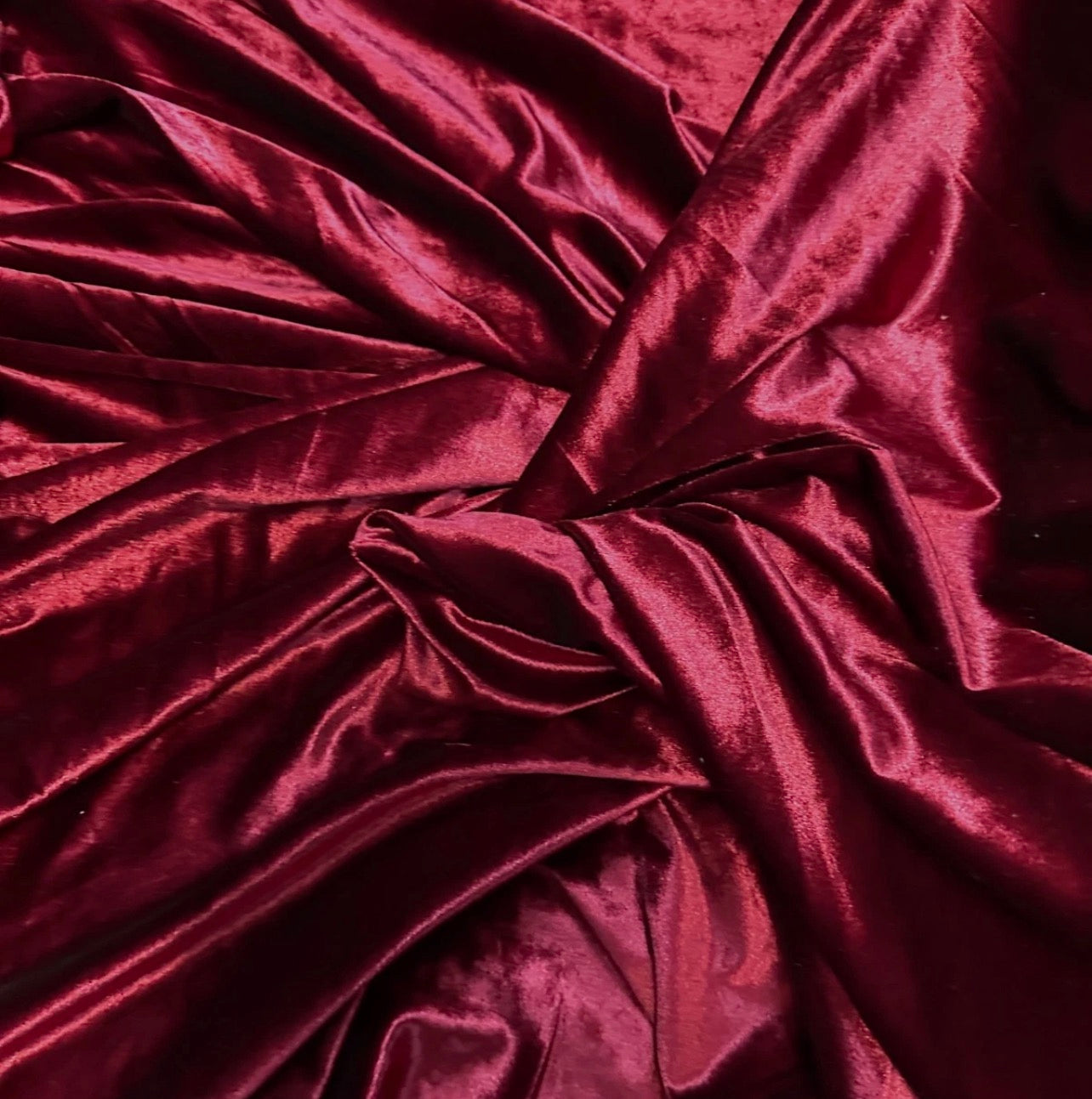 3 Metres Velour Velvet Spandex Stretch Fabric (58 Inches) - Plain Burgandy