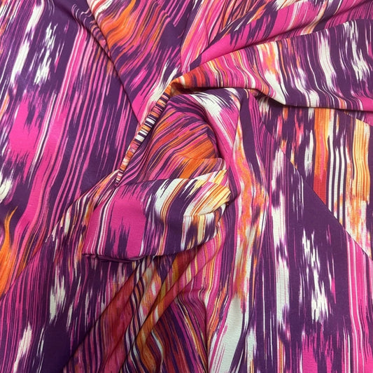3 Metres Woven Crepe De Chine Fabric (58 Inches) - Pink Multi Coloured