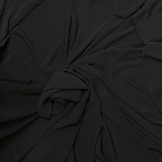 3 Metres Soft Bubble Crepe Fabric (58 Inches) - Plain Black