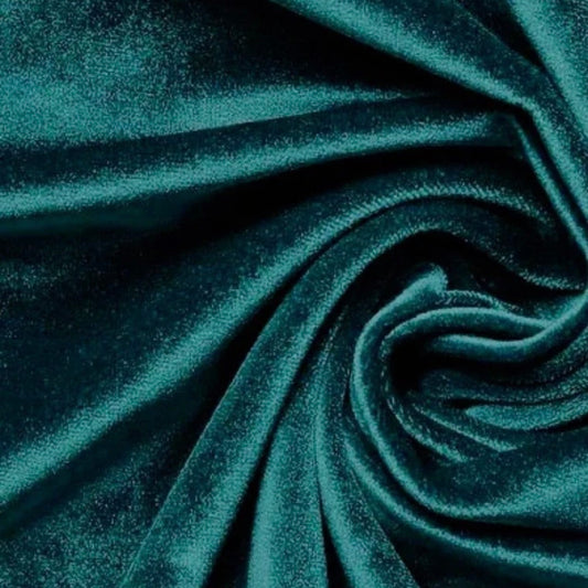 3 Metres Velour Velvet Spandex Stretch Fabric (58 Inches) - Plain Dark Jade / Teal Green