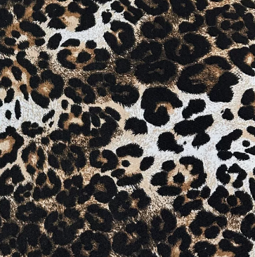 Viscose Elastane Stretch Animal Brown Jersey Fabric (58 Inches) - Per Metre