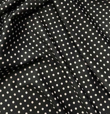 Valentino Scuba Crepe Jersey Stretch Polka Dot Fabric (58 Inches) - Black White Per Metre