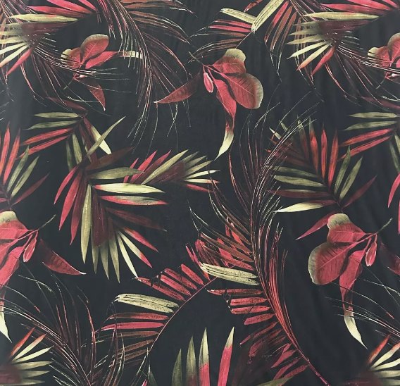 ITY Single Jersey Soft Touch Jersey Fabric (58 Inches) - Print Floral Black Per Metre