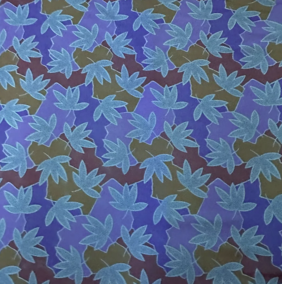 Heavy Woven Crepe De Chine Print Fabric (58 Inches) - Floral Blue Per Metre