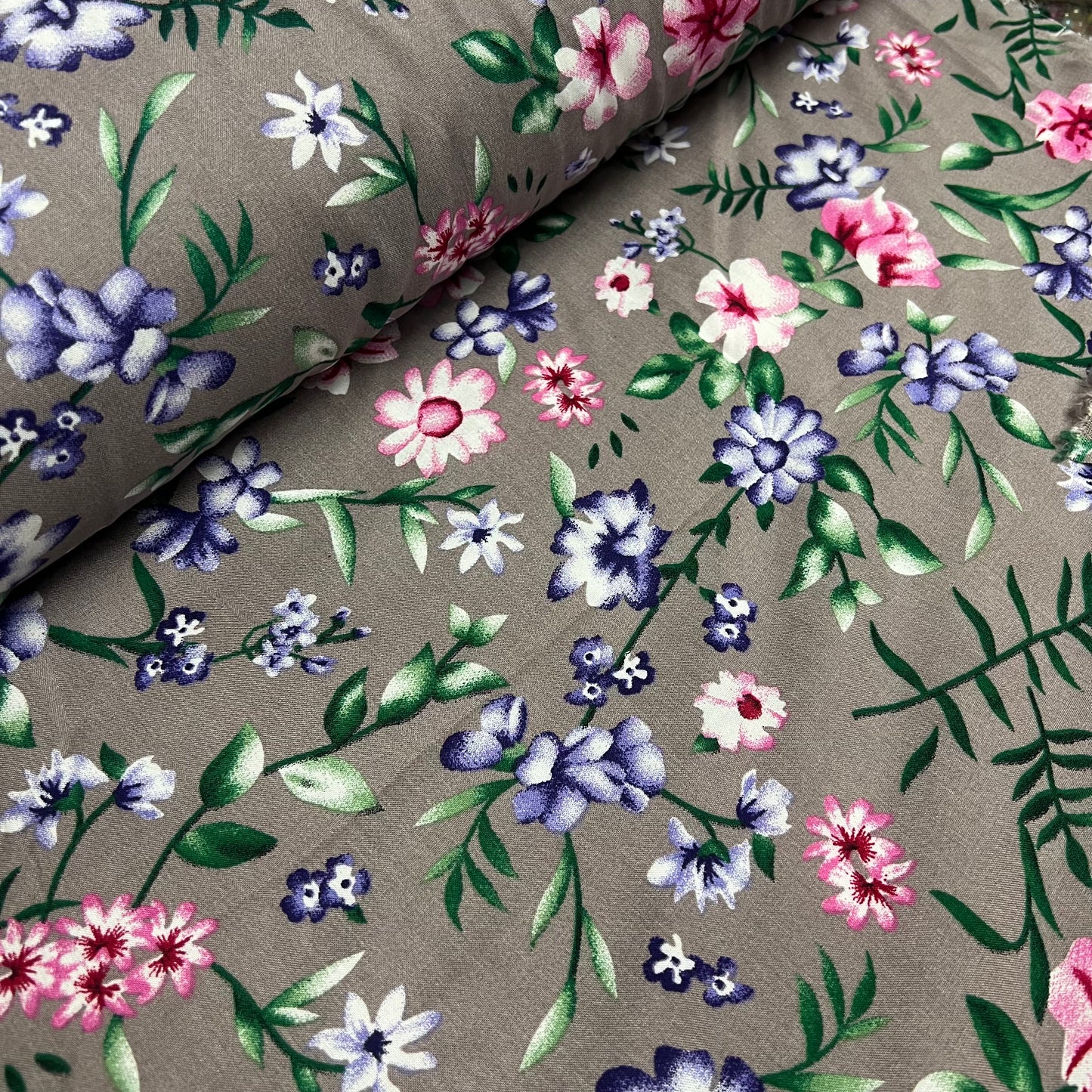 Soft Cotton Viscose Fabric (58 Inches) - Multi Colour Print Floral Per Metre