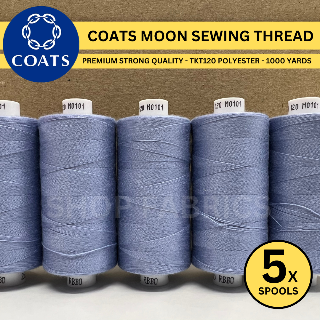 5x Coats Moon 1000 Yards Spools - M0101