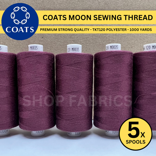 5x Coats Moon 1000 Yards Spools - M0035