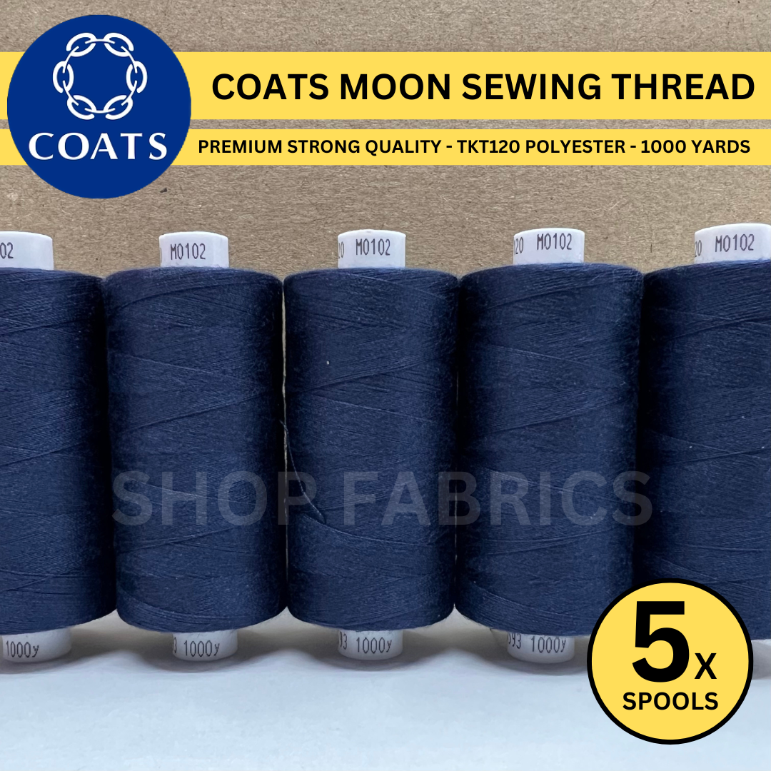 5x Coats Moon 1000 Yards Spools - M0102