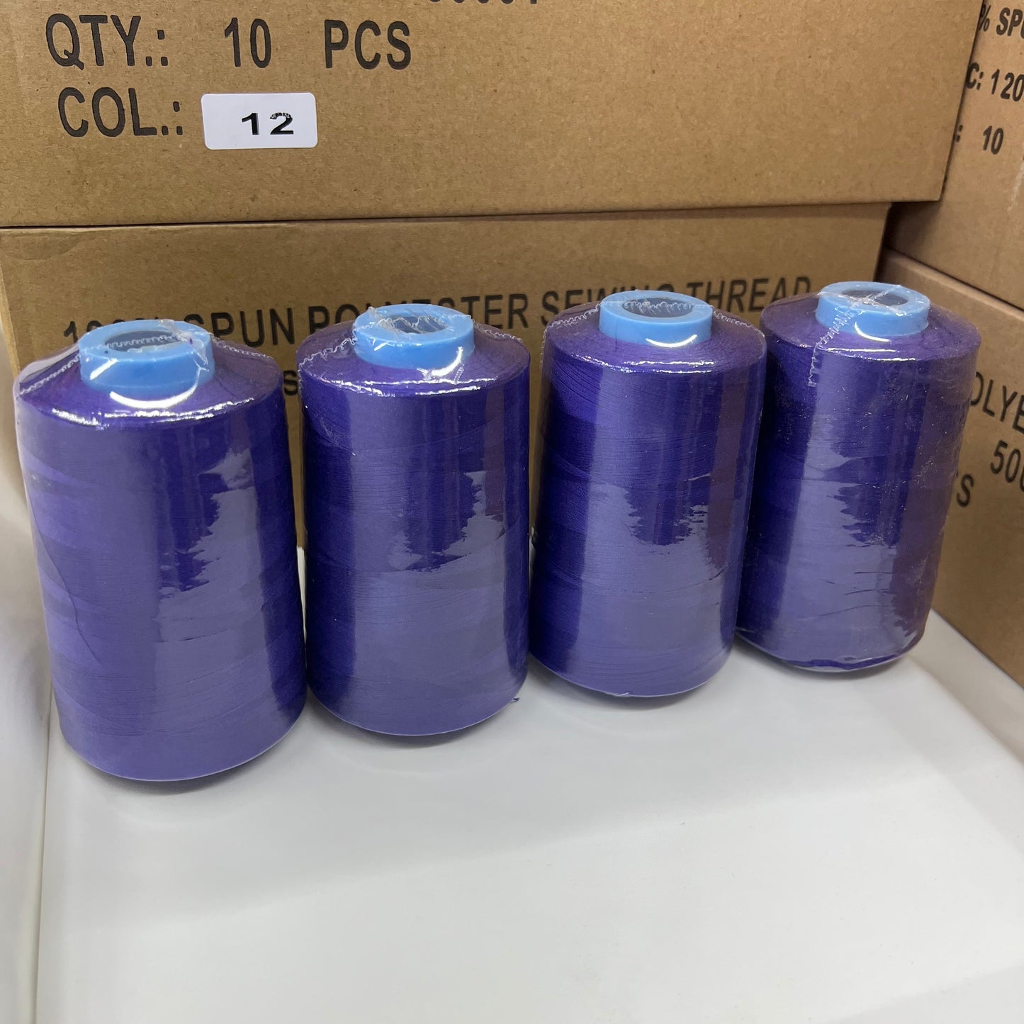 4x Overlocking 5000 Yards Thread Cones 120s Spun Polyester - Purple