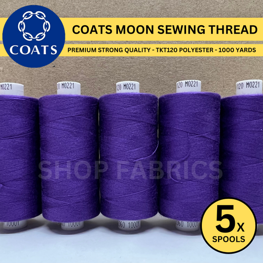 5x Coats Moon 1000 Yards Spools - M0221