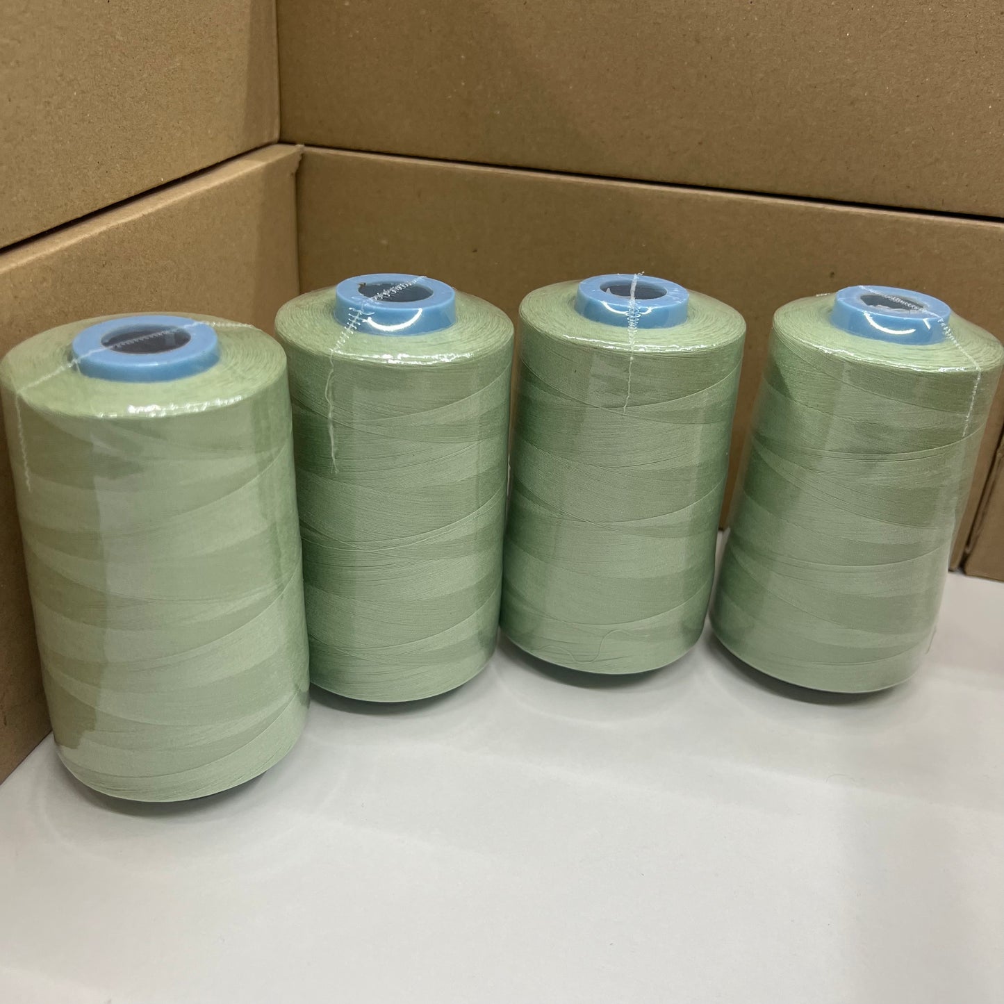 4x Overlocking 5000 Yards Thread Cones 120s Spun Polyester - Mint Green