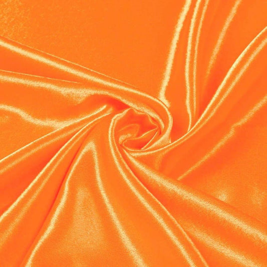 Satin (Crepe Backed) Fabric (58 Inches) - Orange Plain Per Metre