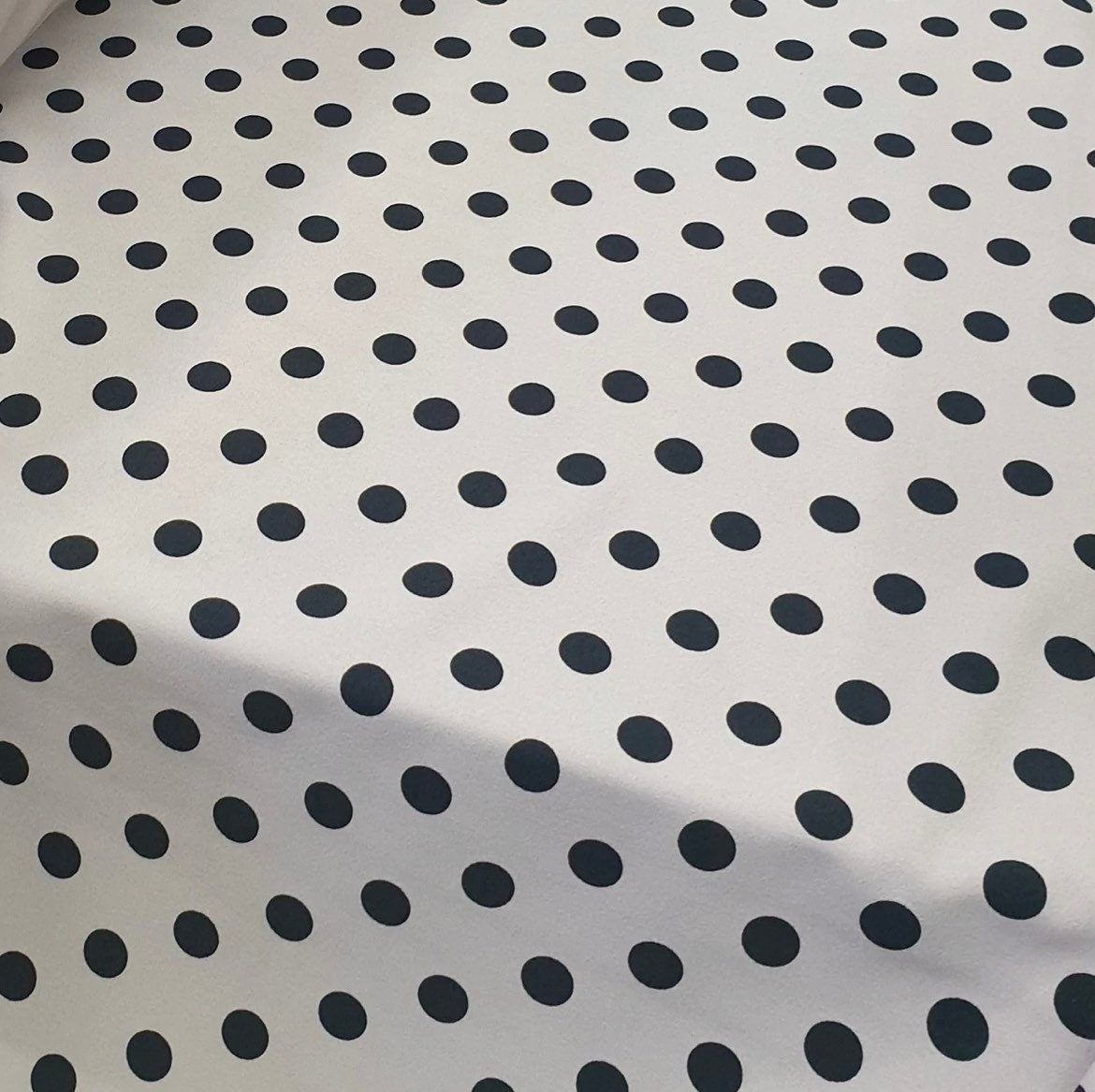 Scuba Crepe Stretch Jersey Fabric (58 Inches) - Polka Dot (Putty Stone) Per Metre