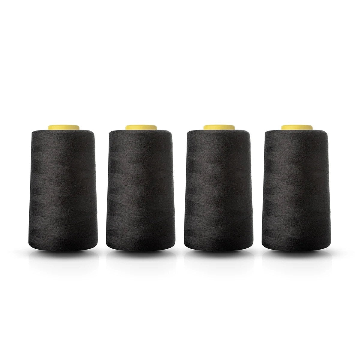 4x Overlocking 5000 Yards Thread Cones 120s Spun Polyester - Black
