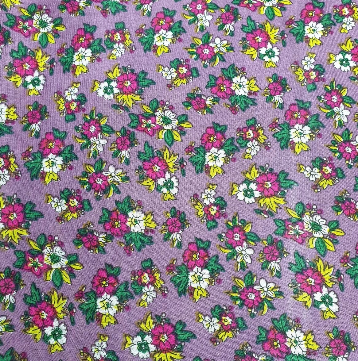 Soft Cotton Viscose Fabric (58 Inches) - Lilac Floral Print Per Metre