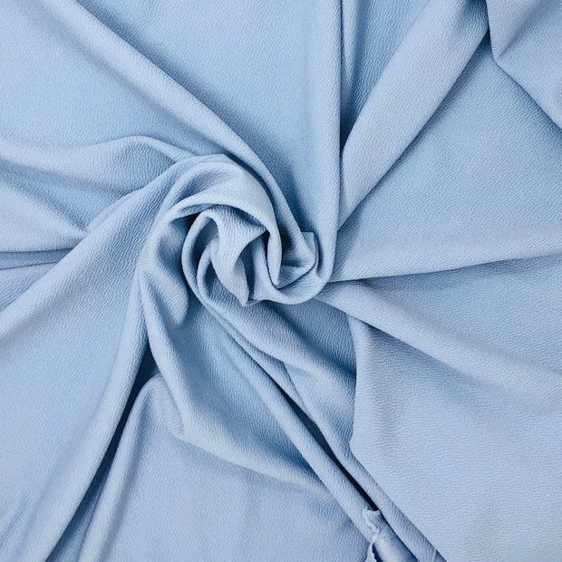 Textured Liverpool Crepe Scuba Jersey Stretch Fabric (58 Inches) - Light Blue Per Metre