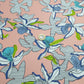 Chirimen Crepe De Chine Fabric (58 Inches) - Salmon Lily Floral Per Metre