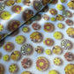 Silky Satin Fabric (58 Inches) - Floral Circles Per Metre