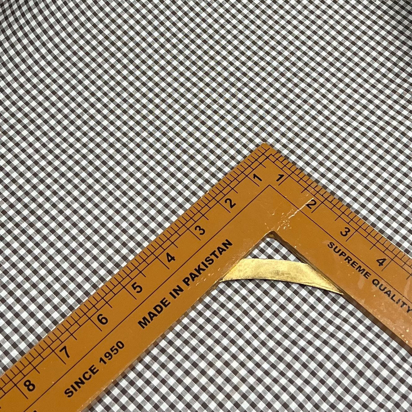 Poly Cotton Check Fabric (45 Inches) - Brown Per Metre