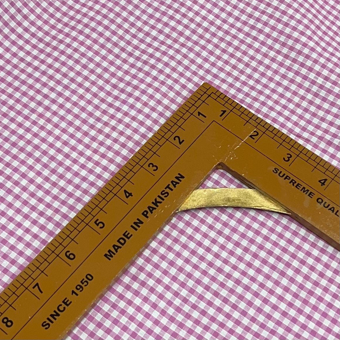 Poly Cotton Check Fabric (45 Inches) - Pink Per Metre