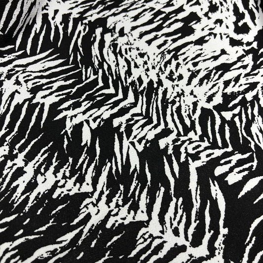 Textured Liverpool Crepe Scuba Jersey Stretch Fabric (58 Inches) - Zebra Print Per Metre