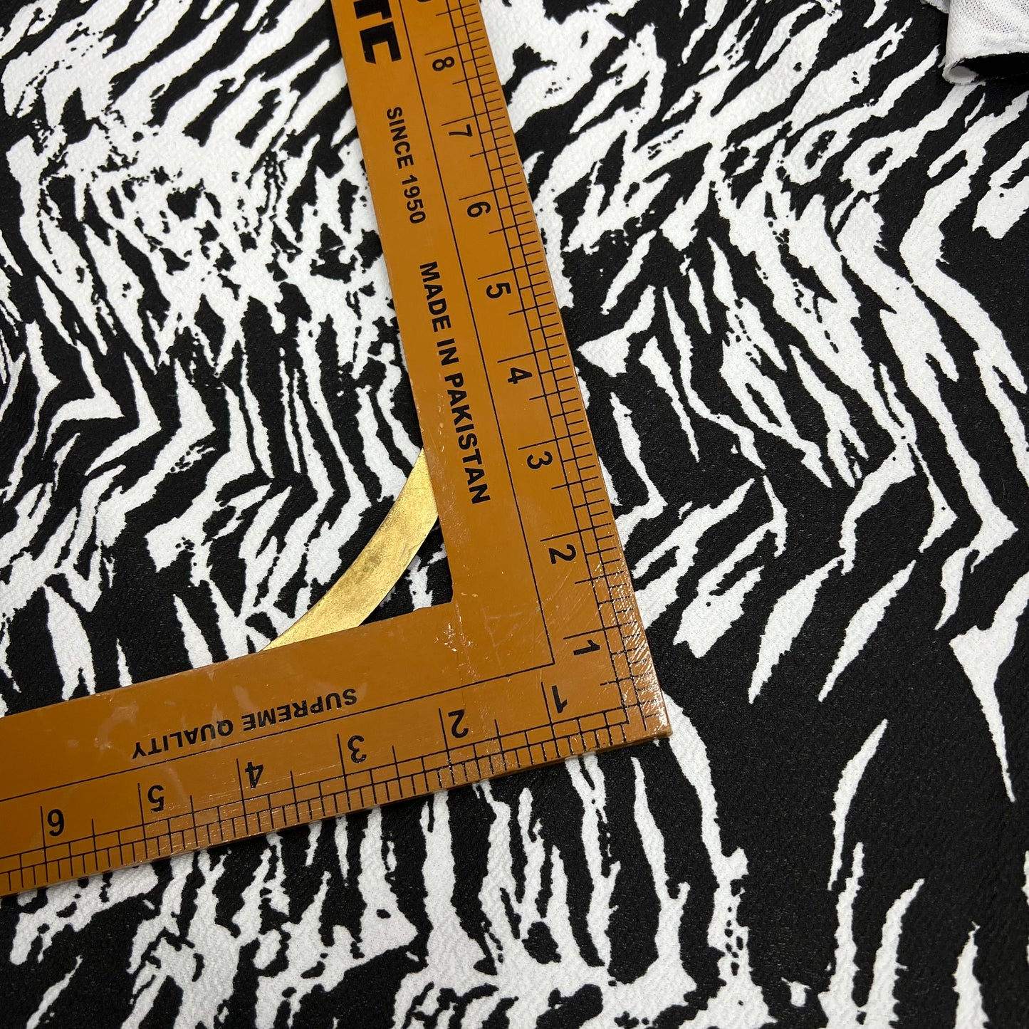 Textured Liverpool Crepe Scuba Jersey Stretch Fabric (58 Inches) - Zebra Print Per Metre