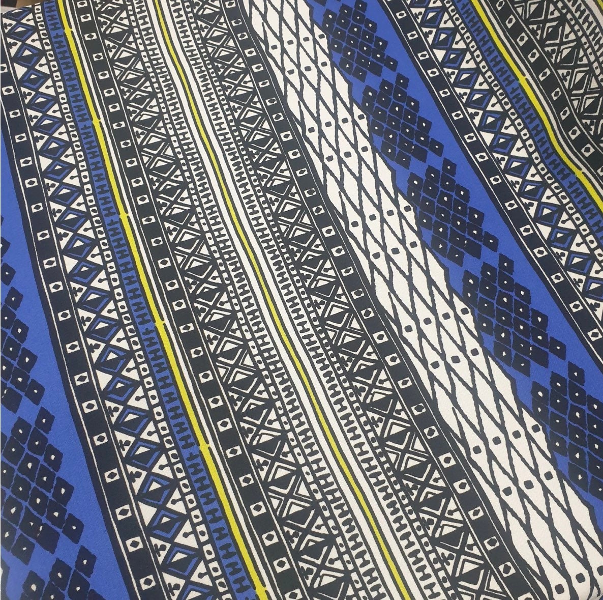 Heavy Weight Moss Crepe Fabric (58 Inches) - Blue Print Per Metre