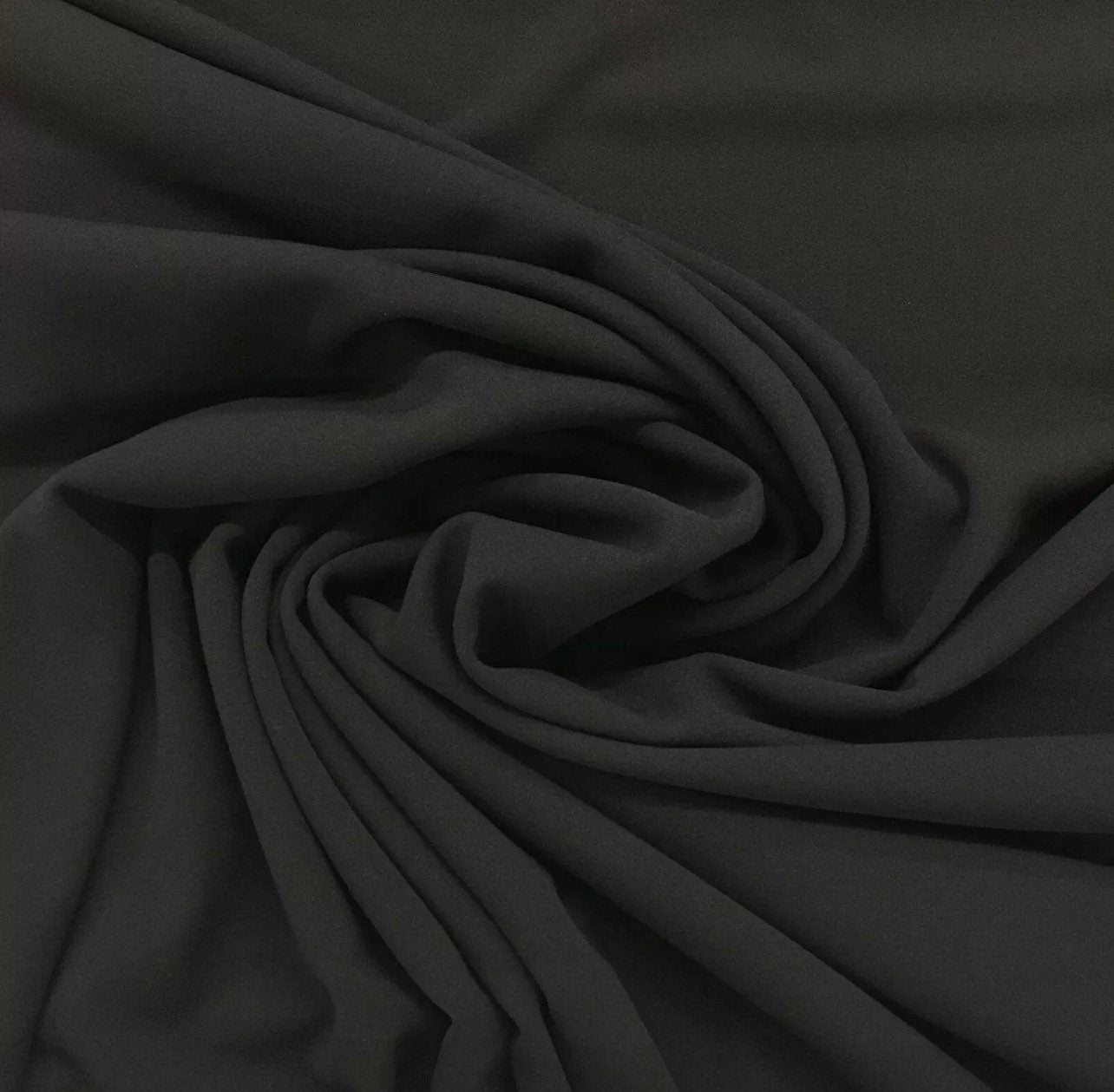 Scuba Crepe Stretch Jersey Fabric (58 Inches) - Black Plain Per Metre