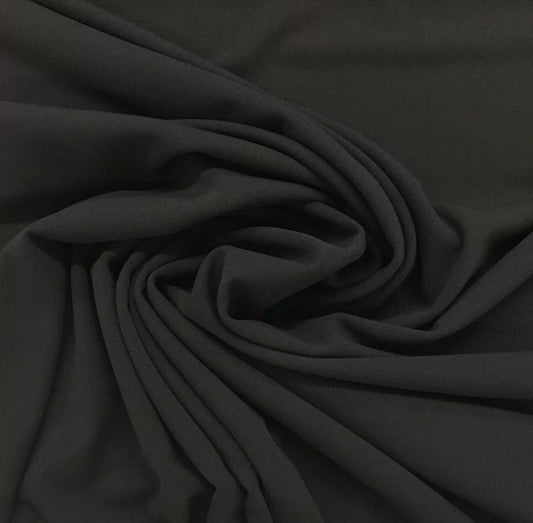 Scuba Stretch Jersey Fabric (58 Inches) - Black Plain Per Metre