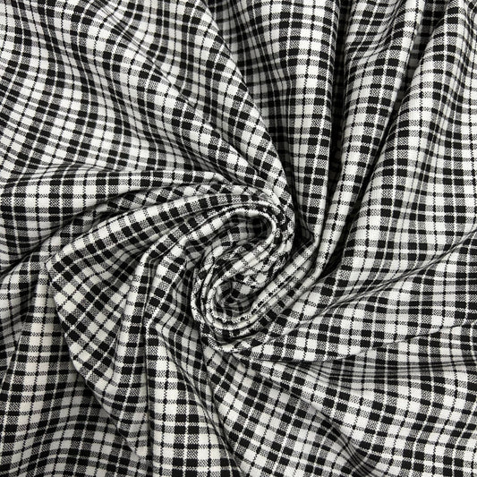 Viscose Polyester Cotton Stretch Jersey Fabric (58 Inches) - Gingham Style Print Per Metre