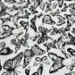 Viscose Lycra Jersey Stretch Fabric (58 Inches) - White Butterfly Print Per Metre