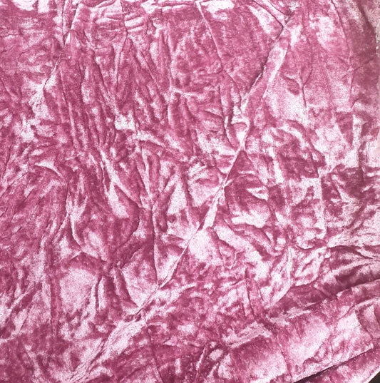 Double Crushed Velvet Fabric (58 Inches) - Dark Dusky Pink Per Metre