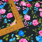 Soft Cotton Viscose Fabric (58 Inches) - Floral Print Black Blue Green Pink Per Metre