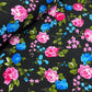 Soft Cotton Viscose Fabric (58 Inches) - Floral Print Black Blue Green Pink Per Metre