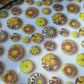 Silky Satin Fabric (58 Inches) - Floral Circles Per Metre