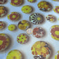 Silky Satin Fabric (58 Inches) - Floral Circles Per Metre