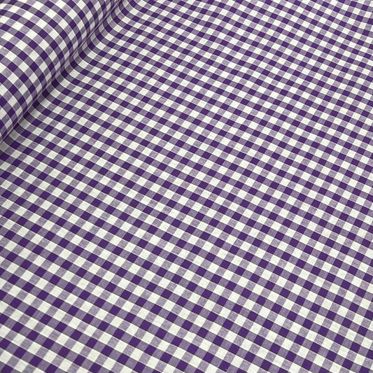 Poly Cotton Check Fabric (45 Inches) - Purple Per Metre