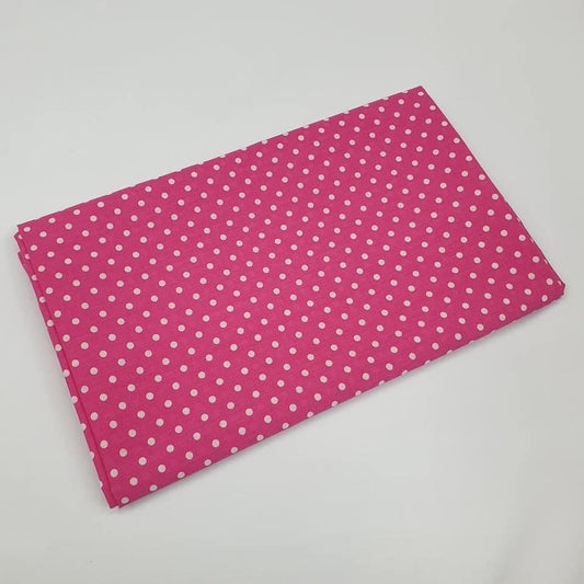 Poly Cotton Polka Dot Fabric (45 Inches) - Pink Per Metre