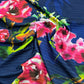 Rib Stretchy Jersey Fabric (58 Inches) - Blue Pink Floral Per Metre