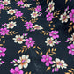 Soft Cotton Viscose Fabric (58 Inches) - Pink Black Print Floral Per Metre