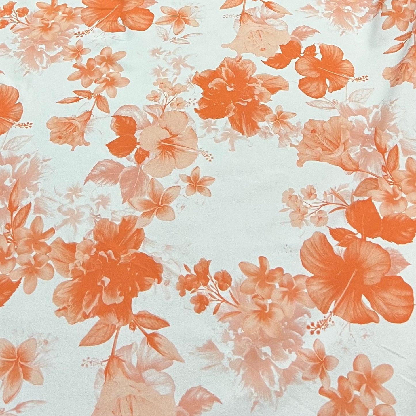 Scuba Crepe Stretch Jersey Fabric (58 Inches) - Floral White Per Metre