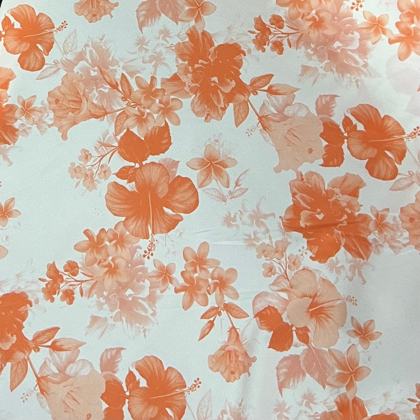 Scuba Crepe Stretch Jersey Fabric (58 Inches) - Floral White Per Metre