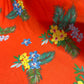 Spun Poly Polyester Soft Handled Jersey Fabric (58 Inches) - Orange Floral Per Metre