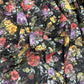 Power Mesh Net Fabric (58 Inches) - Black Multi Coloured Floral Per Metre