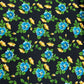 Soft Cotton Viscose Fabric (58 Inches) - Floral Black Green Blue Print Per Metre