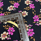 Soft Cotton Viscose Fabric (58 Inches) - Pink Black Print Floral Per Metre