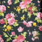 Spun Poly Polyester Soft Handled Jersey Fabric (58 Inches) - Black Floral Per Metre