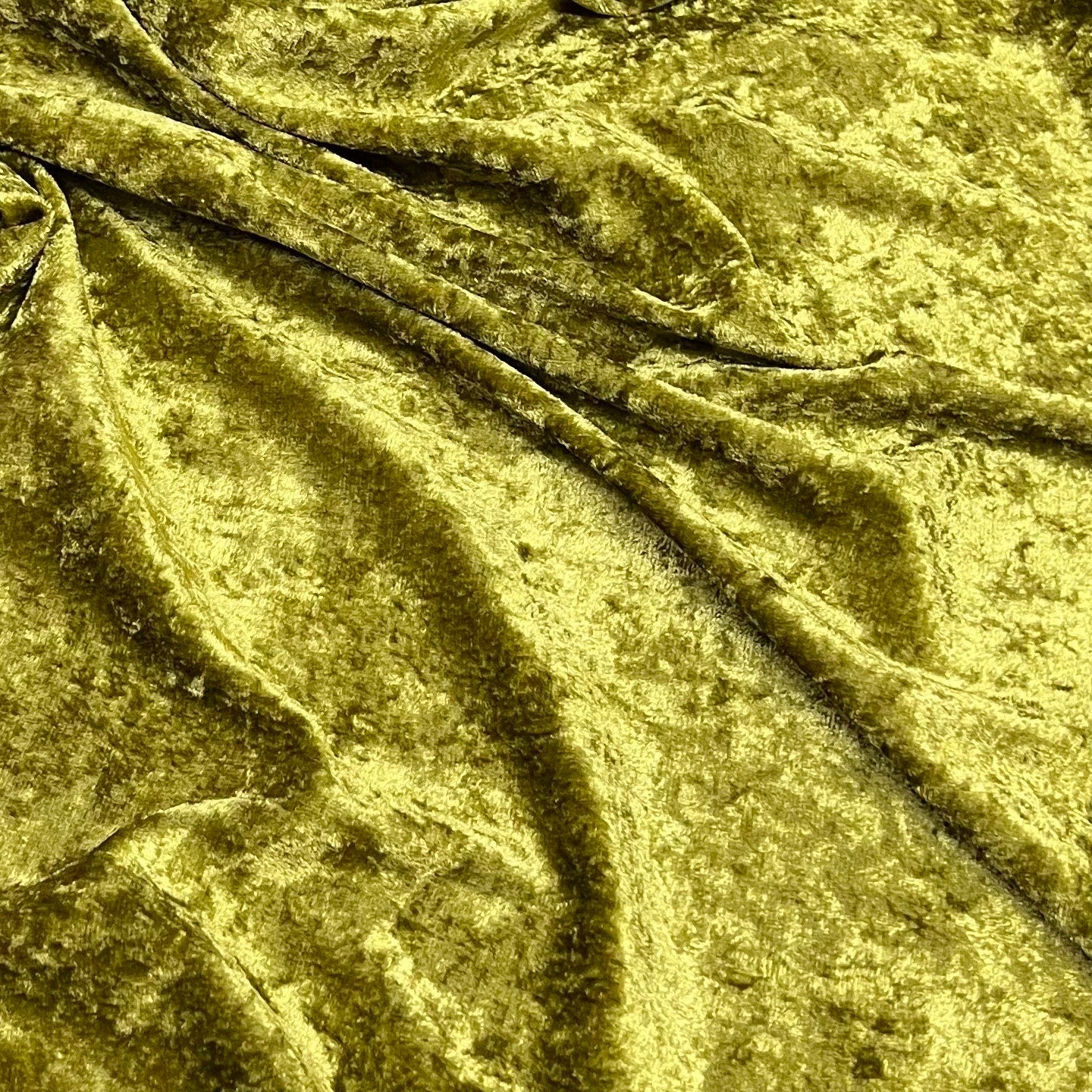 Ice Crush Stretch Velvet Fabric (58 Inches) - Avacado Plain Per Metre