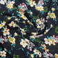 Soft Cotton Viscose Fabric (58 Inches) - Black Floral Print Per Metre