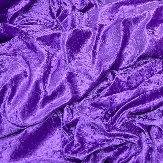 Ice Crush Stretch Velvet Fabric (58 Inches) - Purple Plain Per Metre